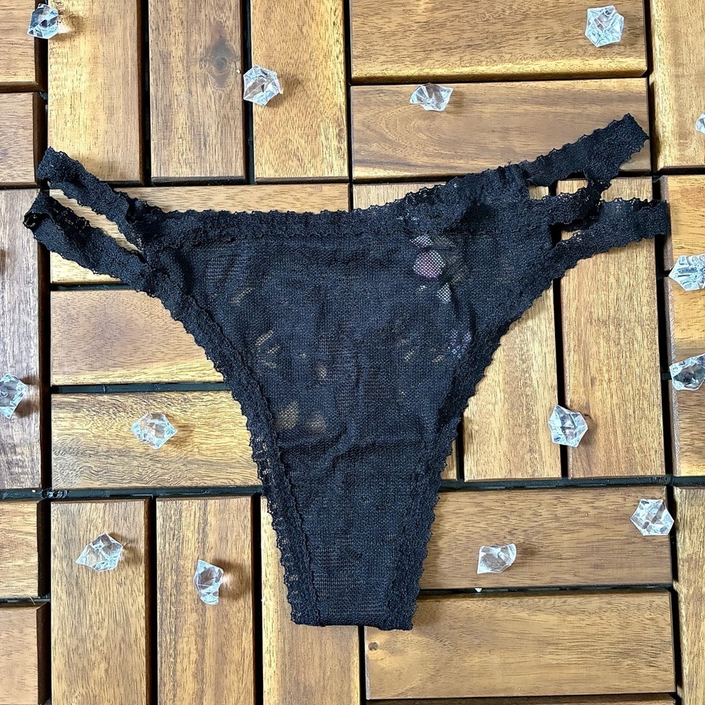 Pink Victoria’s Secret Lace Floral Thong